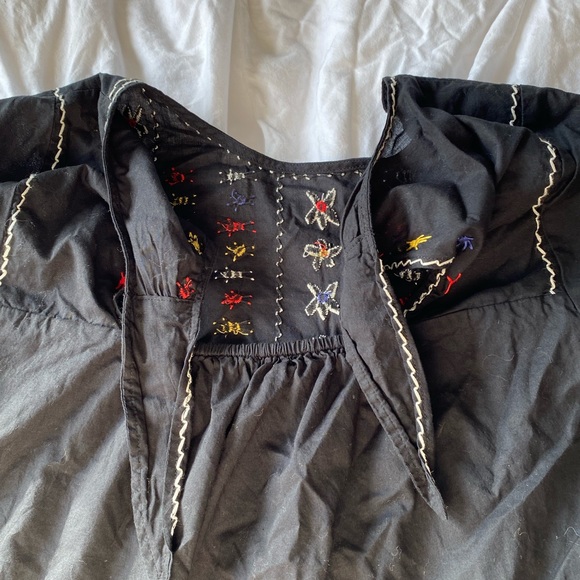 Madewell Embroidered Tie-Back Cutout Top Large - Picture 4 of 7